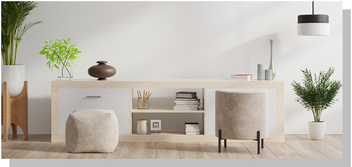 Deodorization and Odor Removal Clean decorated living room